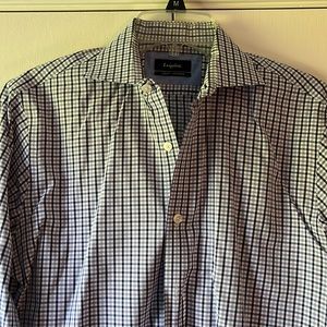 Purple and blue slim fit dress shirt